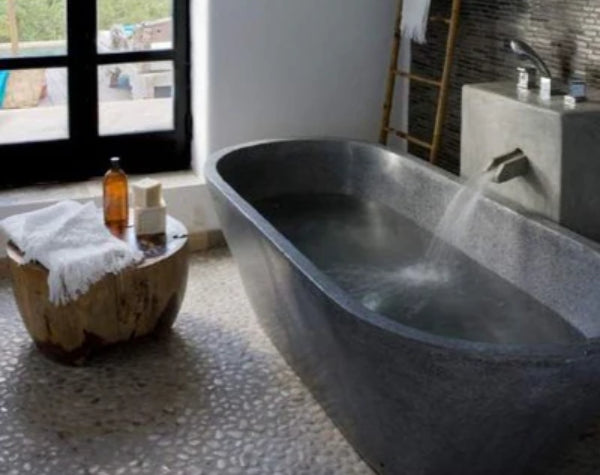 BLACK Basalt Honed/Filled Oval Bathtub
