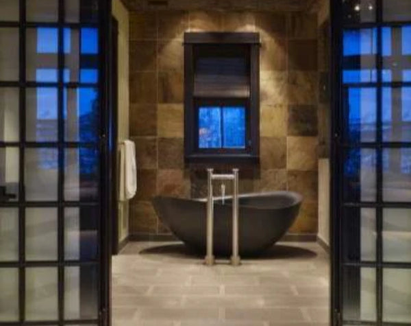 Bathroom | Black Basalt Boat Bathtub