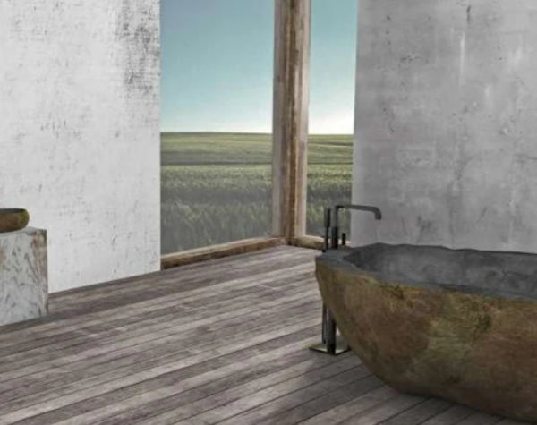 Bathroom | Mosswood River Stone Bathtub
