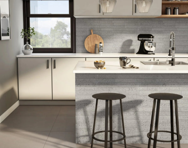 Kitchen Cement Block Smoke Porcelain Tile