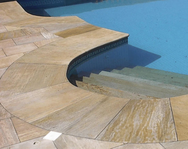 Daffodil Yellow Quartzite Split-Face Pool Coping Hawaii Stone Imports