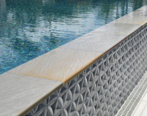 LILLY WHITE Split-Face Pool Coping Quartzite Hawaii Stone Imports
