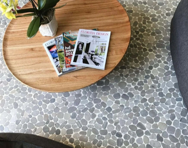 Malu Grey Level Pebble Mosaic Hawaii Stone Imports