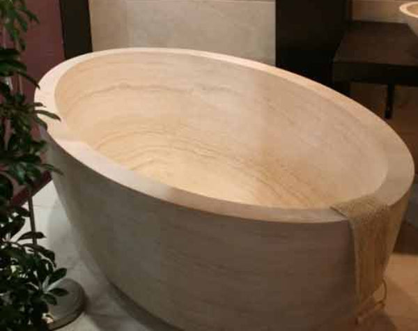 Ivory Vein Cut ORock2 Travertine Bathtub Hawaii Stone Imports