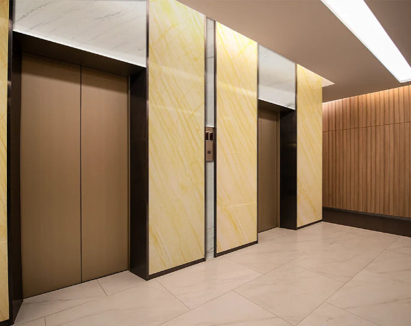 Front Desk | Golden Macaubas Quartzite Slab