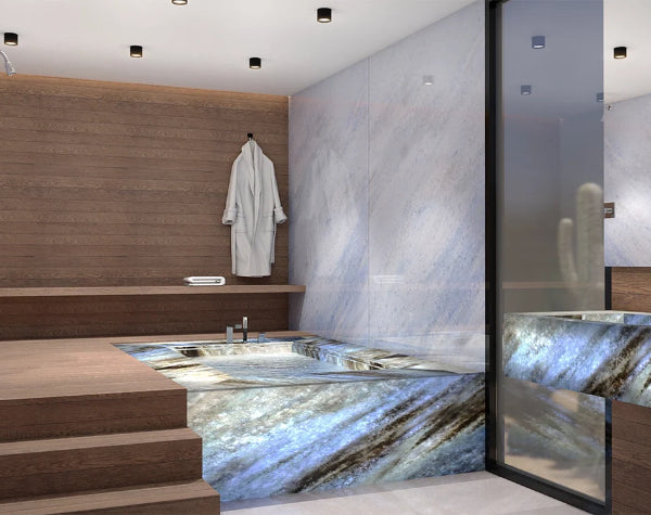 Bathroom | Cristalita Blue Marble Slab