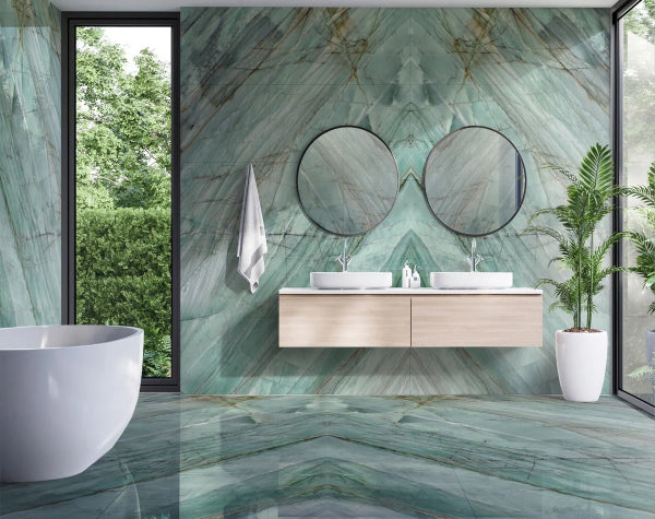 Bathroom | Costa Green Esmeralda Quartzite Slab