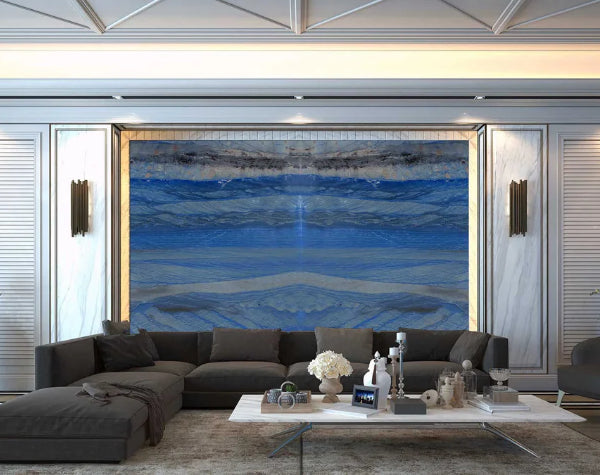 Living Room | Blue Macaubas Quartzite Slab