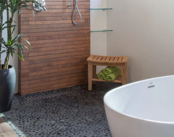 Bathroom | Medan Charcoal Perfect Pebble Mosaic