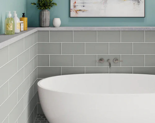Bathroom | Tule Glass Essentials 3" Hex Tile