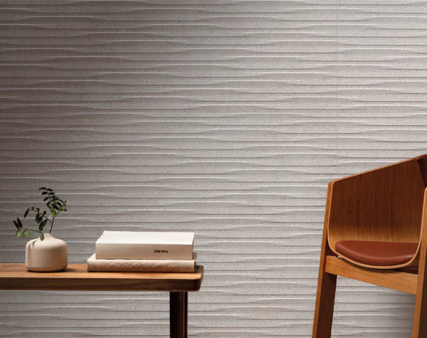 Living Room | Silver Strata Tierra Ceramic Cladding