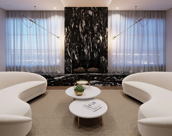 Living Room | Mandala Black Marble Slab