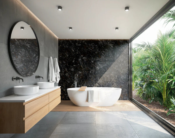 Bathroom | Metallic Preto Granite Slab