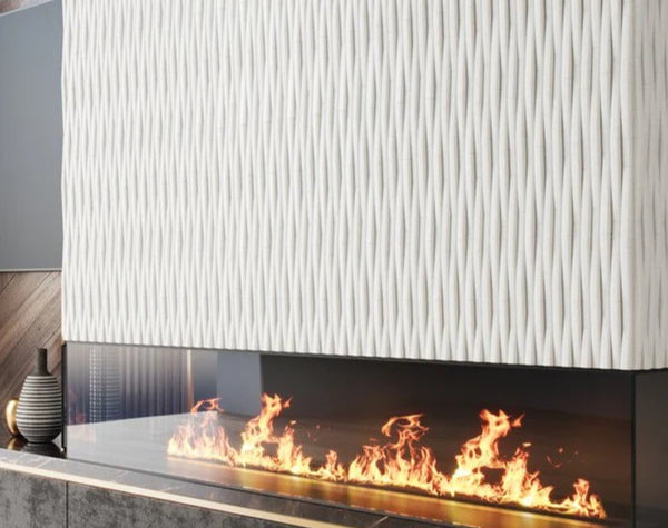 Fireplace | Crystal White Marble Crescent Mini Interlock Profile