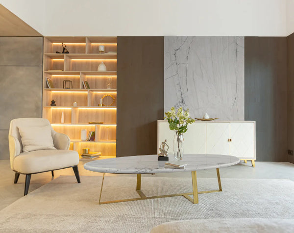 Living Room | Calacatta Lux Quartzite Slab