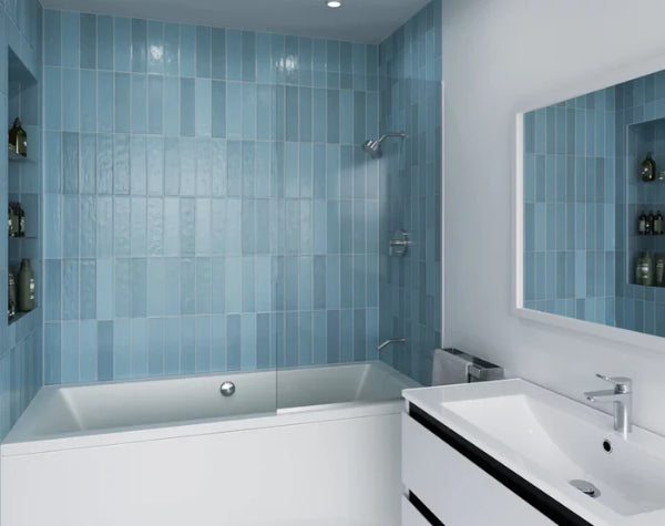 Bathroom | Drift Ceramic Nomad 12x3.5 Tile