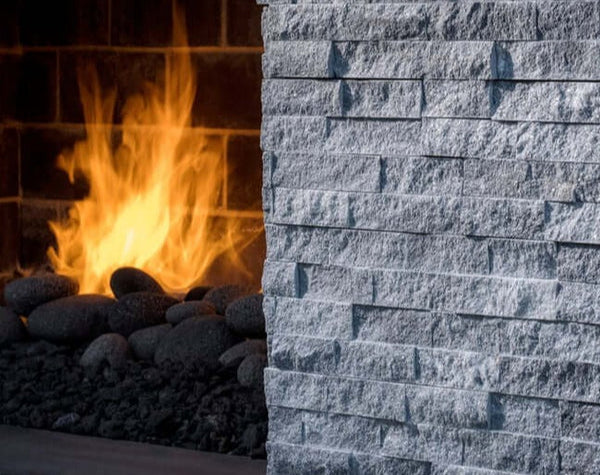 Charcoal Glint Marble Ledger Corner Wall Veneer