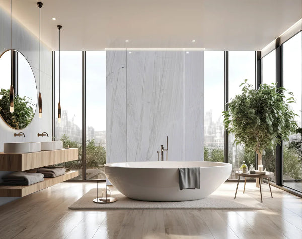 Bathroom | White Lux Quartzite Slab