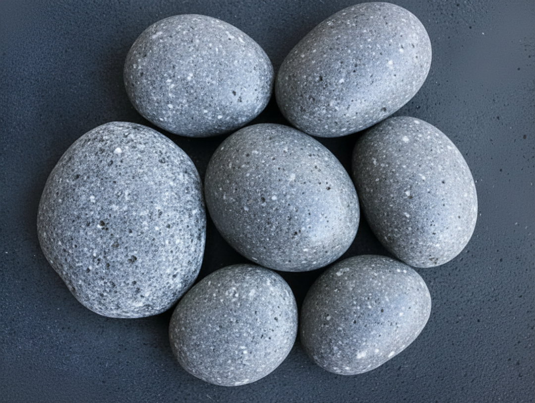 BLACK LAVA Polished Tumbled Garden Pebbles