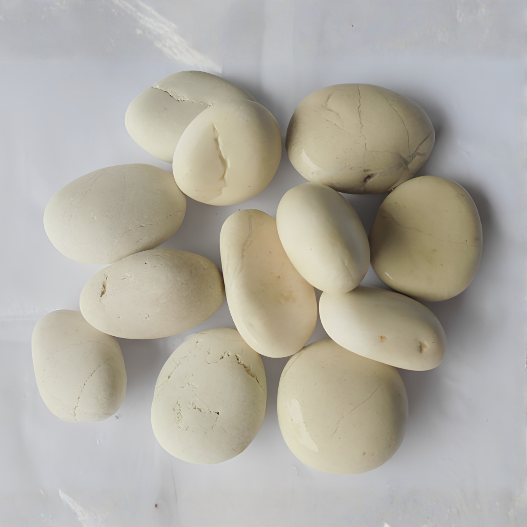 WHITE FLAT Polished Tumbled Garden Pebbles
