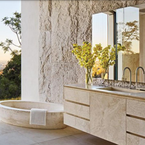 Bianco Dei Cross Cut Travertine Slab Hawaii Stone Imports