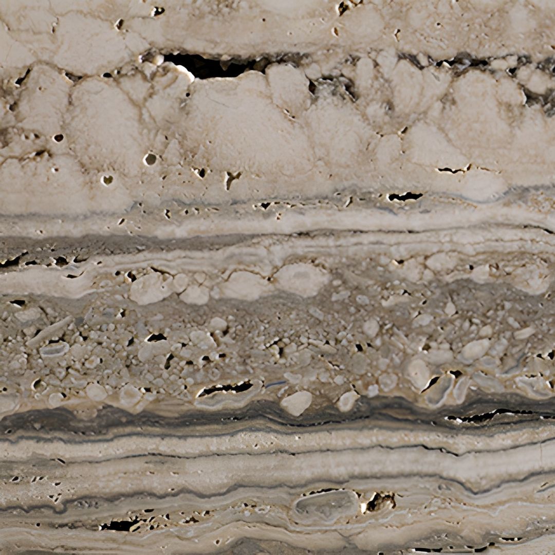 SILVER DARK Travertine Honed-Unfilled Slab