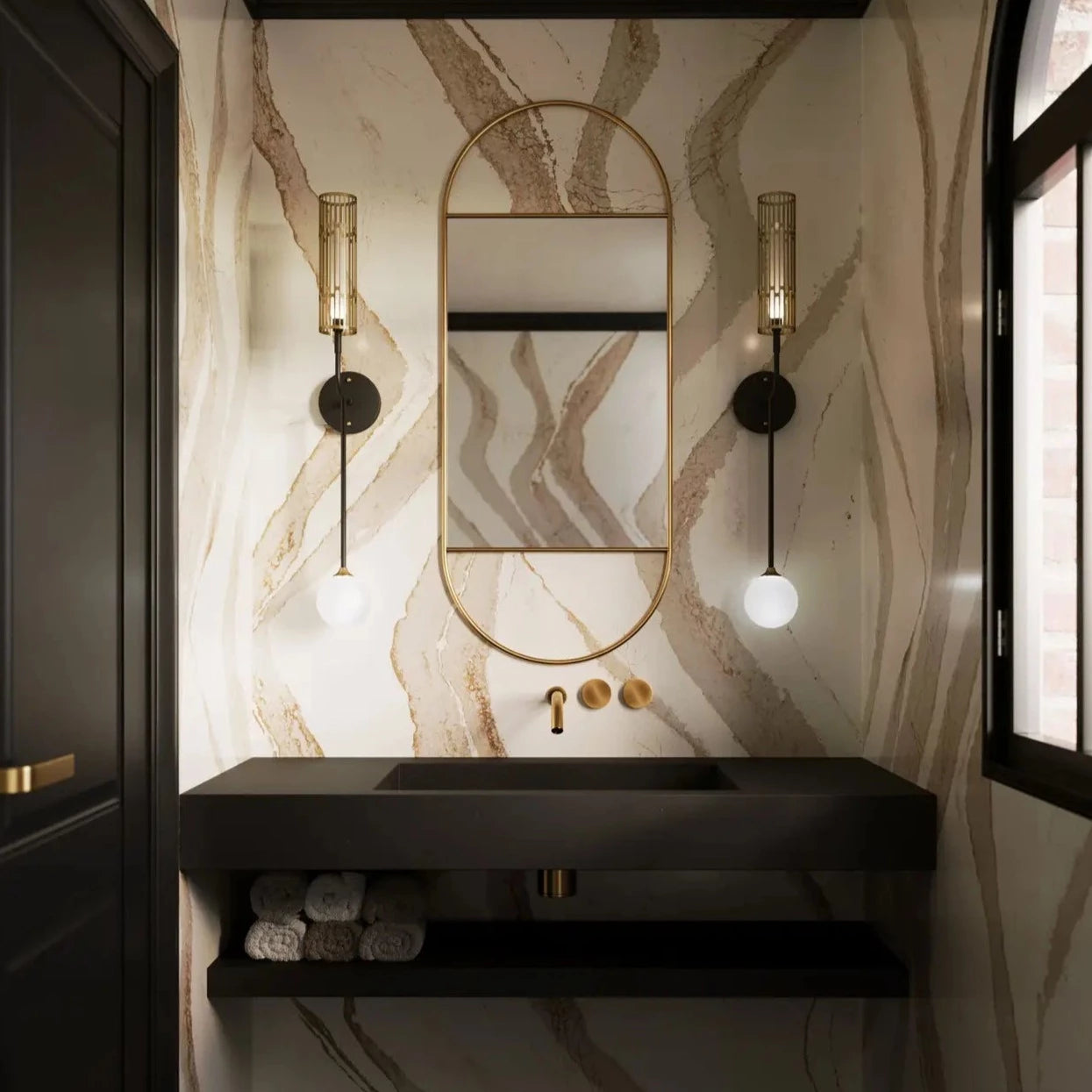 Brittanicca Gold Cool Cambria Quartz Slab Hawaii Stone Imports
