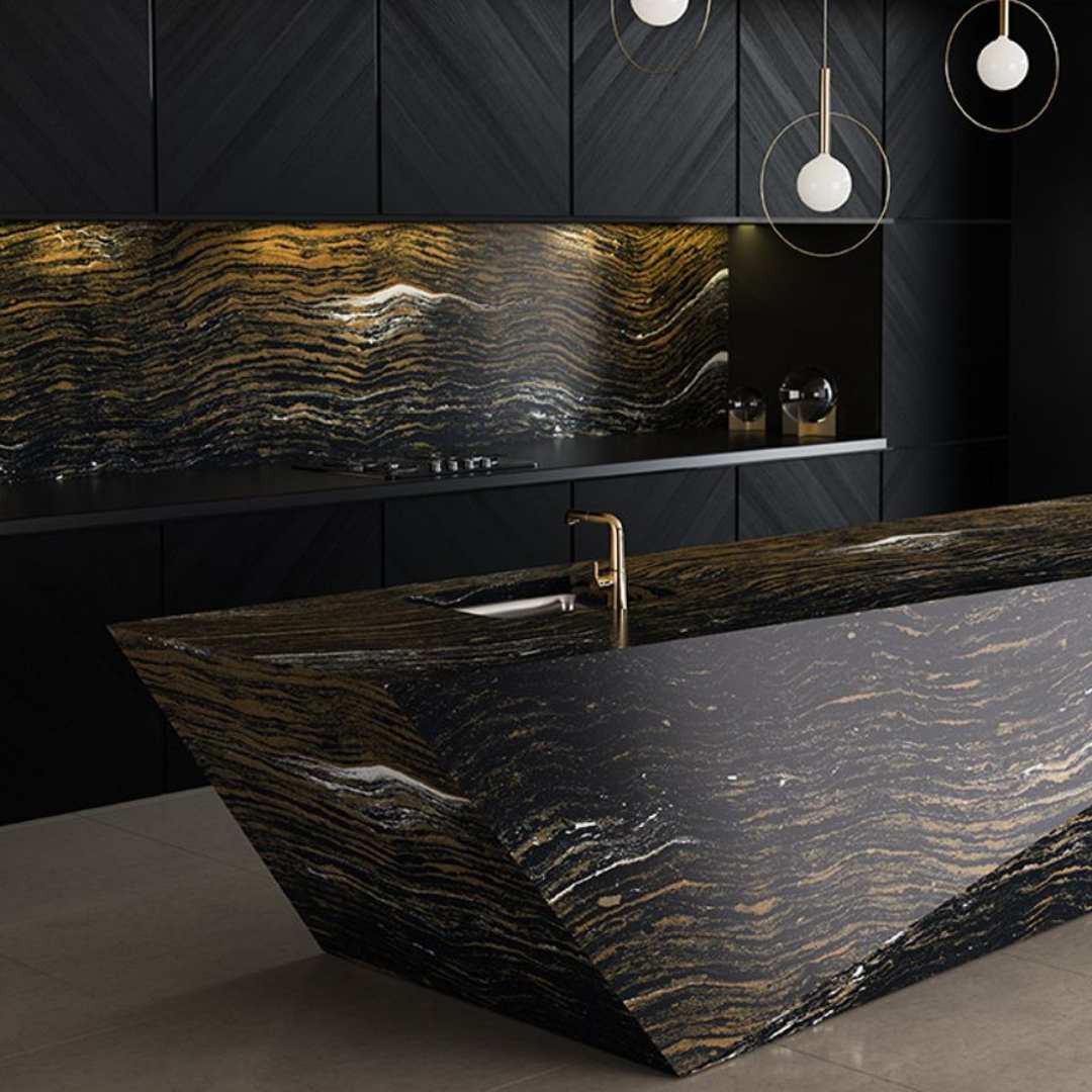 Golden Dragon Cambria Quartz Slab Hawaii Stone Imports