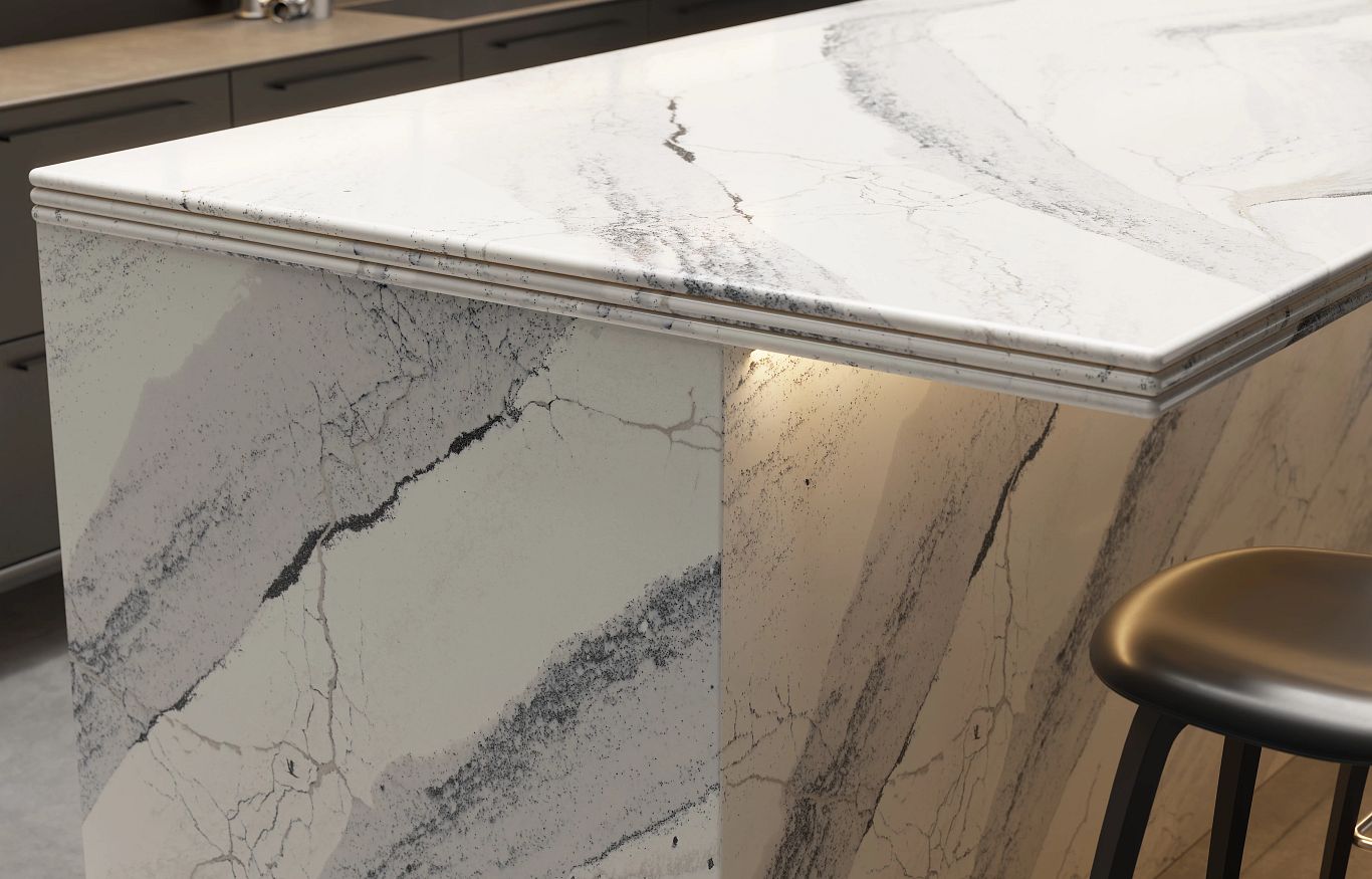 Windsor Steel Satin Ridge Cambria Quartz Slab Hawaii Stone Imports