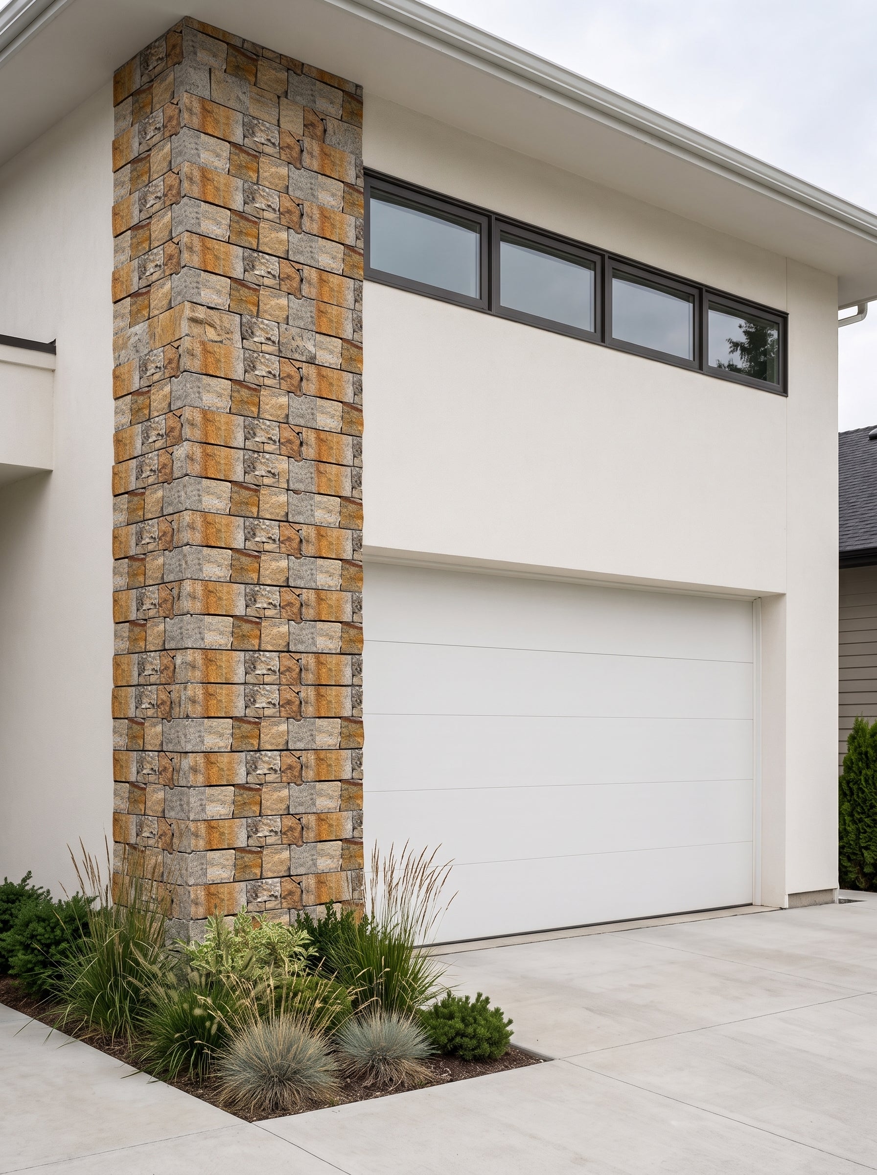 EROSION YELLOW Granite Split-face irregular rectangles, glued on cement board, interlocking Ledger Wall Veneer