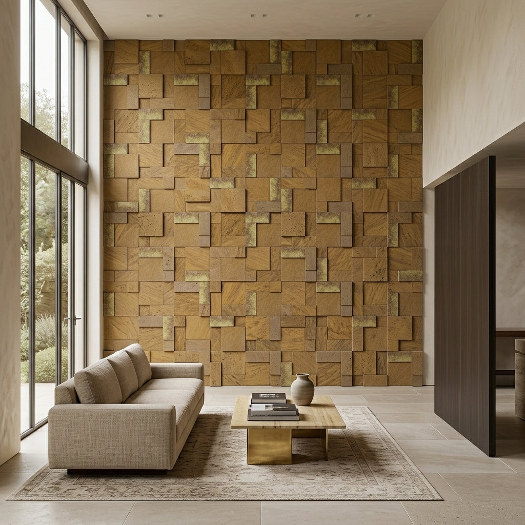 NAVARO VULCANO Basalt Split-face rectangles & squares, stacked glued Ledger Wall Veneer