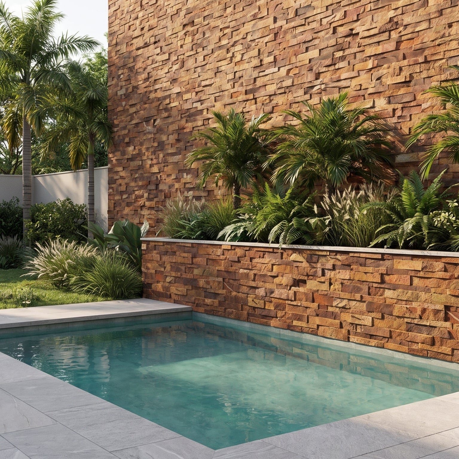 SIERRA MULTICOLOR Basalt Split-face various lenghts rectangles, stacked glued, interlocking Ledger Wall Veneer