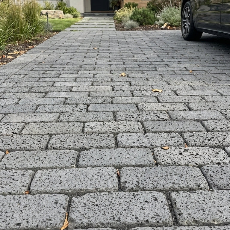 PUKA LAVA GREY - COBBLES TUMBLED, Basalt Saw Cut - Paver