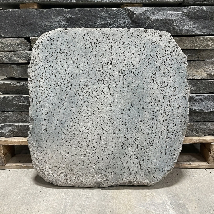 PUKA LAVA GREY - TUMBLED ROUND RANDOM EDGE, Basalt TUMBLED - 24" diameter & up 1 1/2" Paver (4 SF/PC)