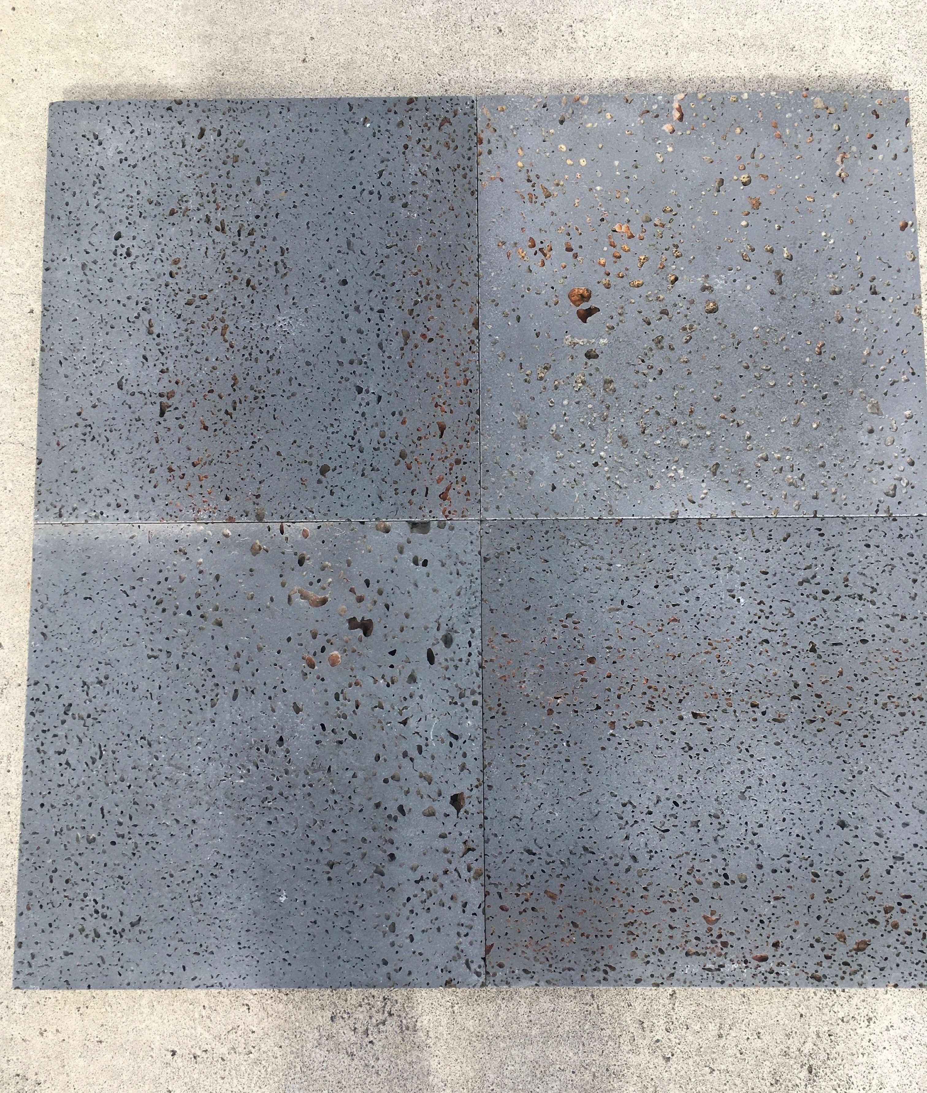 PUKA LAVA GREY - STRAIGHT, Basalt Brushed - 18" x 18" x 1.5" Paver & Flagstone