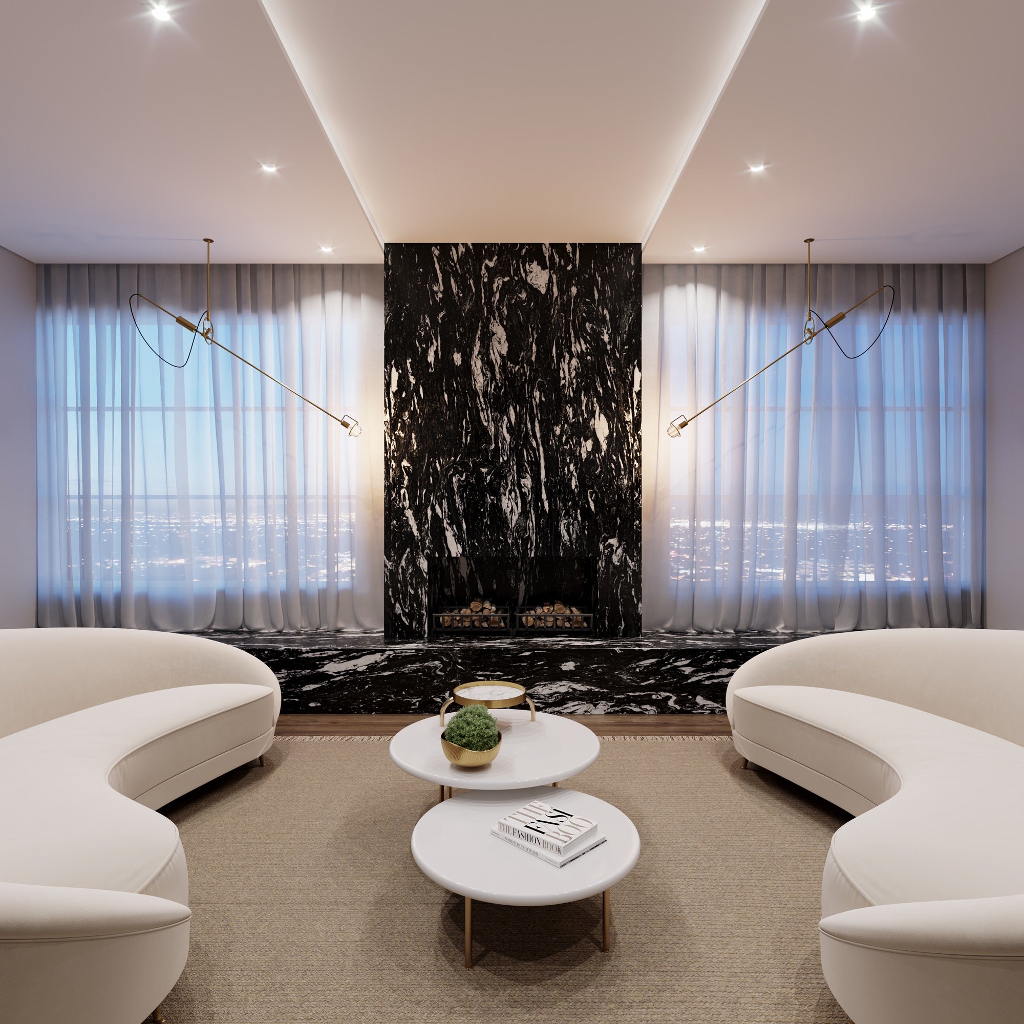 MANDALA BLACK Marble Polished Slab