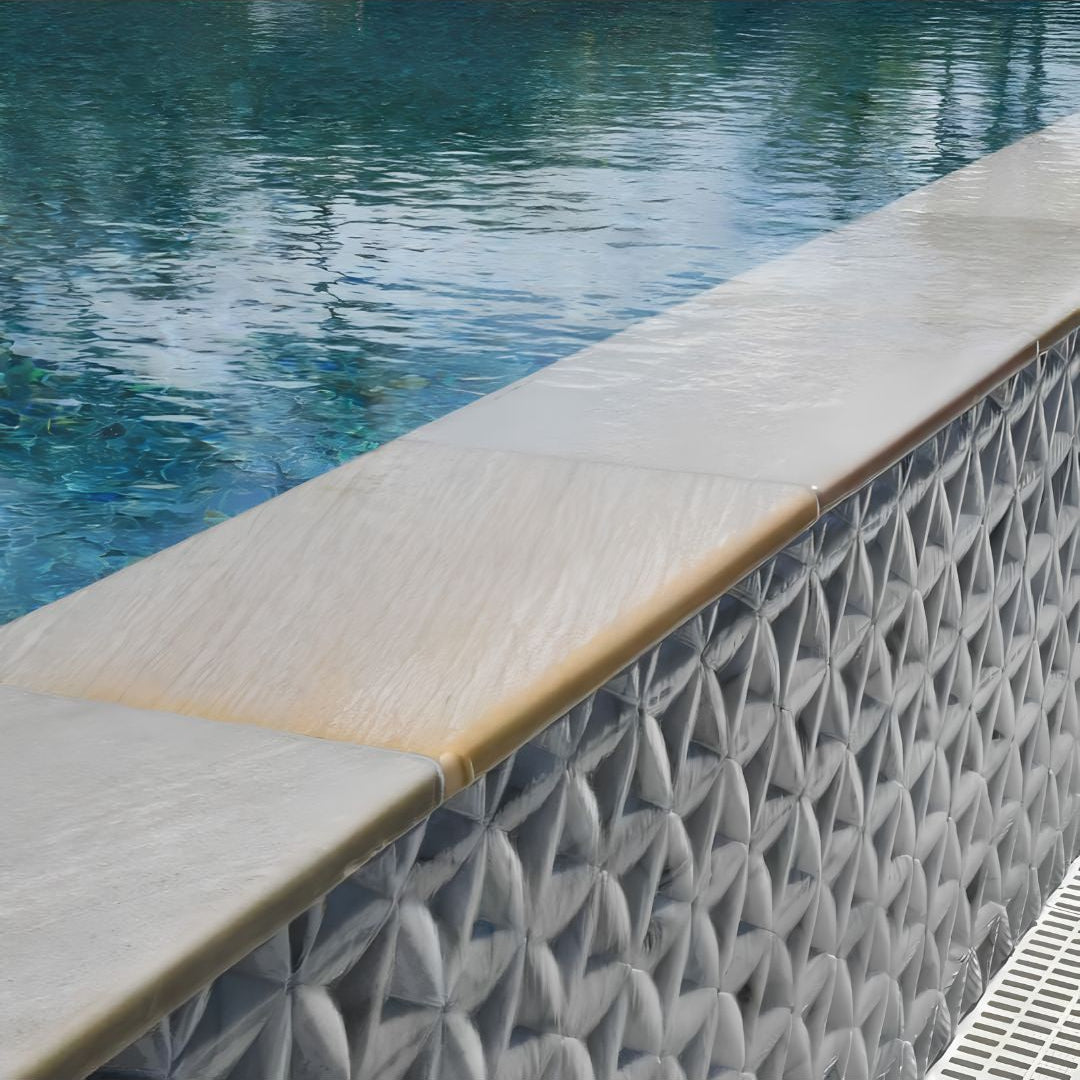 LILLY WHITE Split-Face Pool Coping