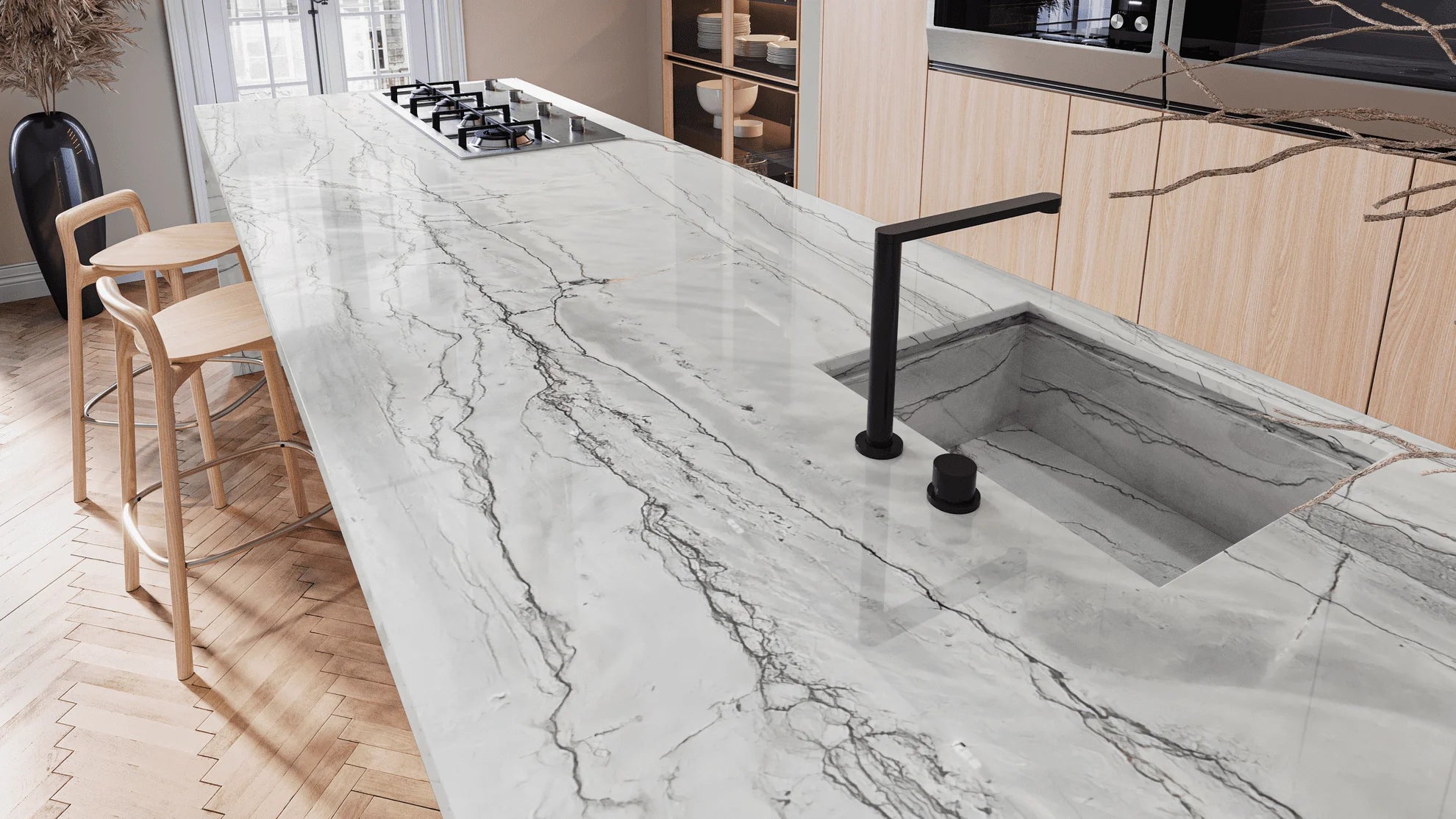 INFINITY WHITE EIGER ALPS Quartzite Polished Slab
