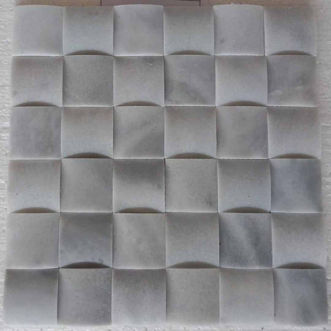BIANCO GREY 3d Weave Honed Mosaic