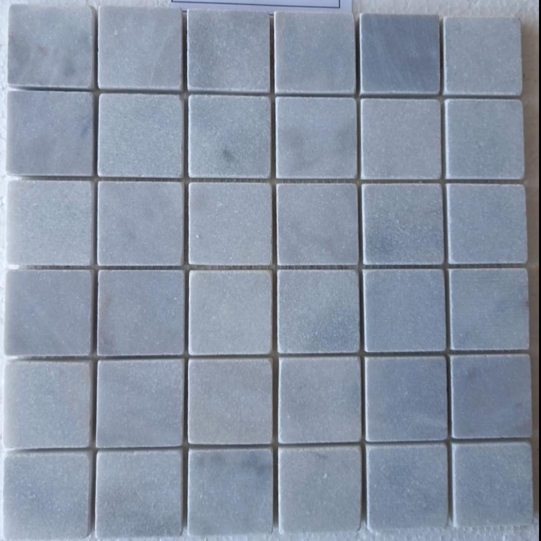 BIANCO GREY Squares 2"X2" Tumbled Mosaic