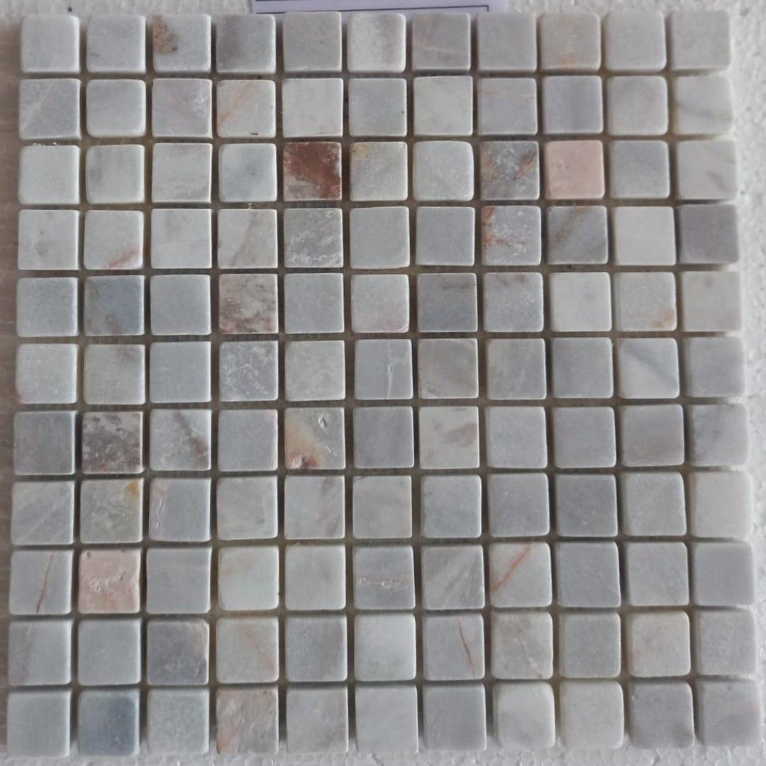 BIANCO VENUS Squares Mini 1"X1" Tumbled Mosaic