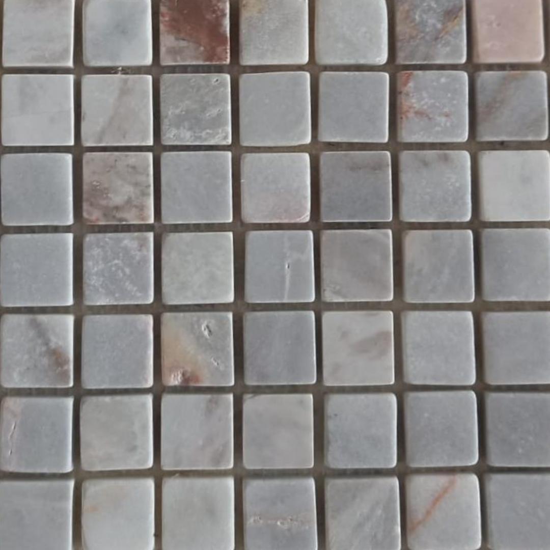 BIANCO VENUS Squares Mini 1"X1" Tumbled Mosaic