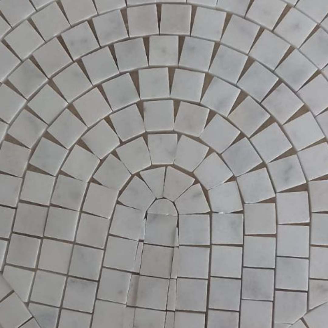 BIANCO WHITE Fan Polished Mosaic