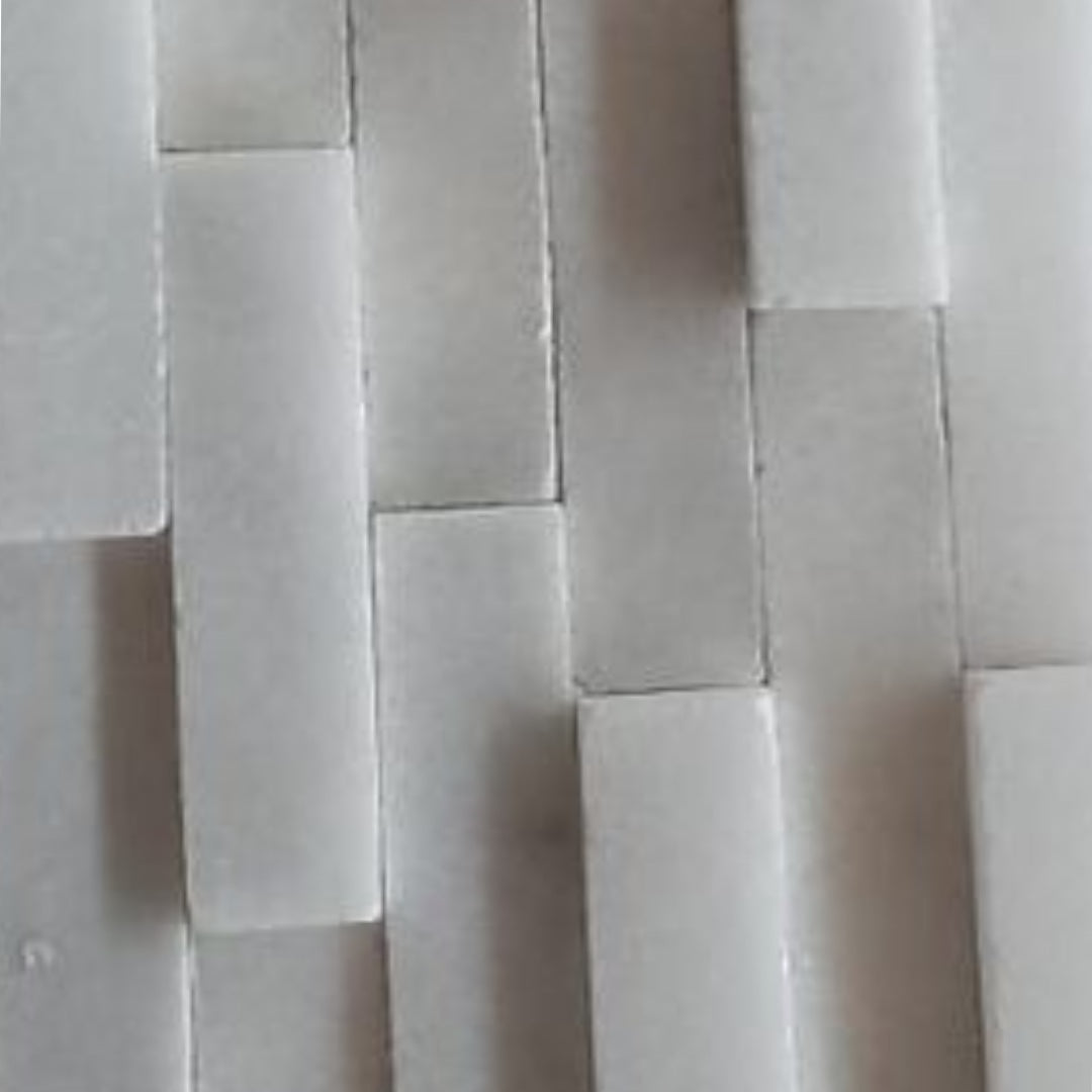 BIANCO WHITE Stacked 3d Honed Cladding