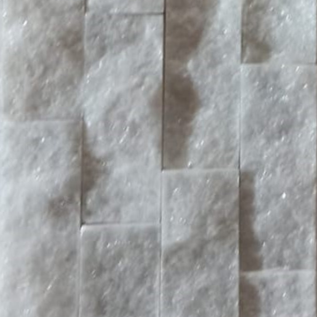 BIANCO WHITE Stacked Splitface Cladding