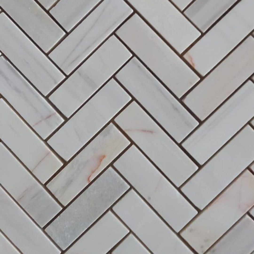 DOLOMITE MIX COLOR Herringbone 1"x3" Polished Mosaic