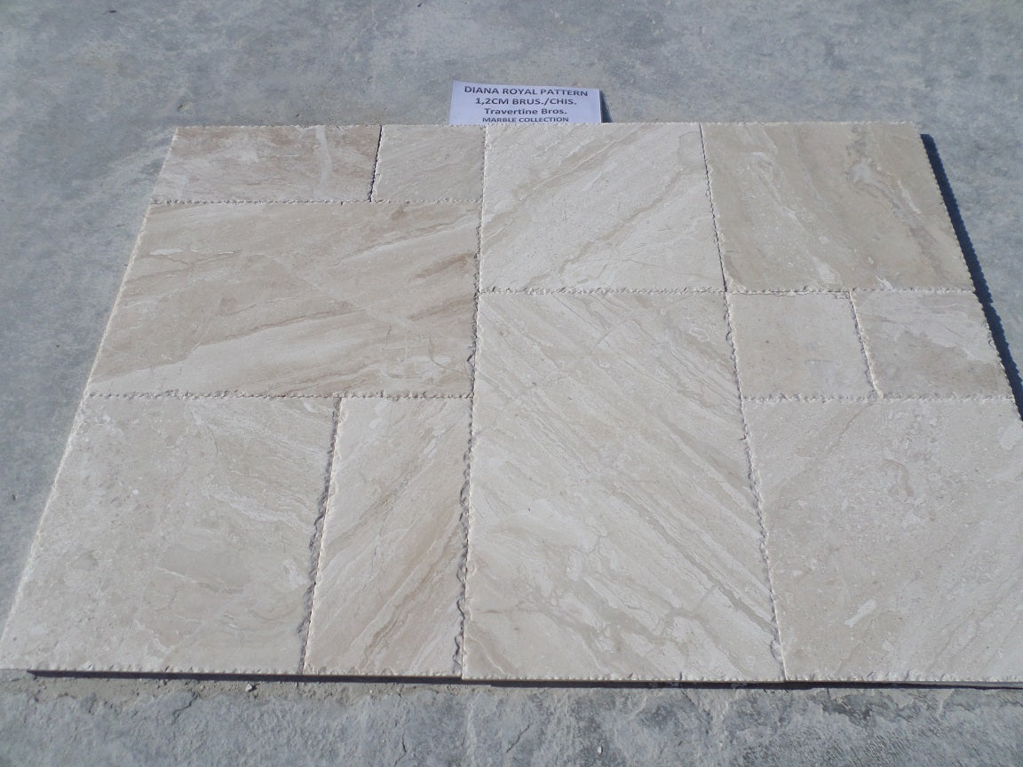 DIANE ROYAL Marble Brushed Chiseled Edge Tile
