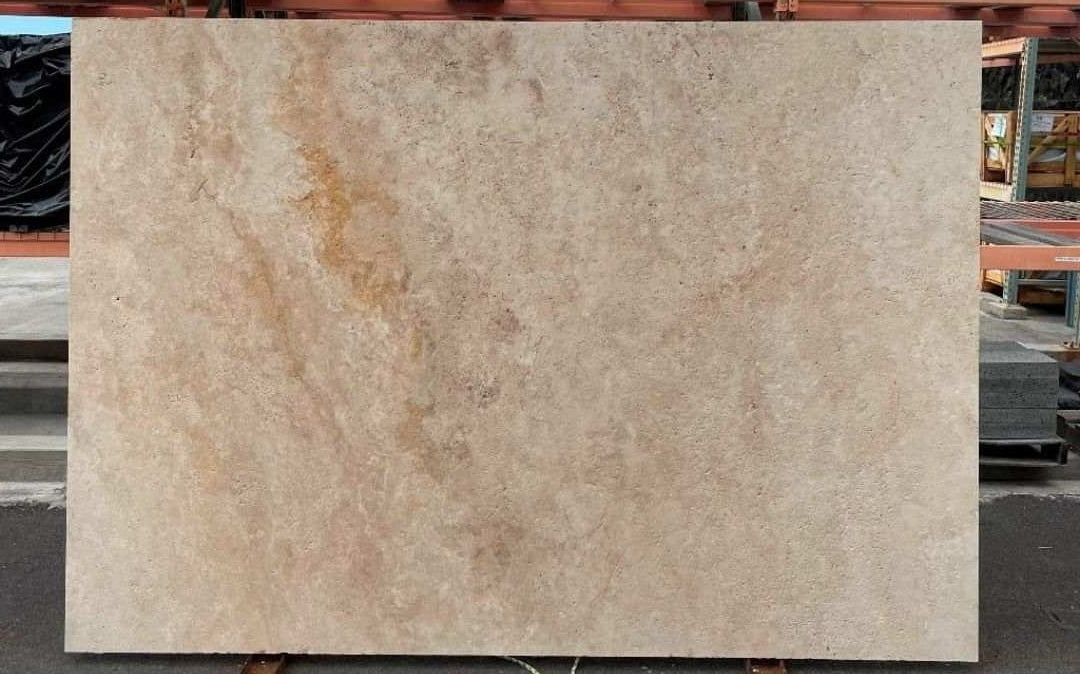 Light Walnut travertine Slab Hawaii Stone Imports