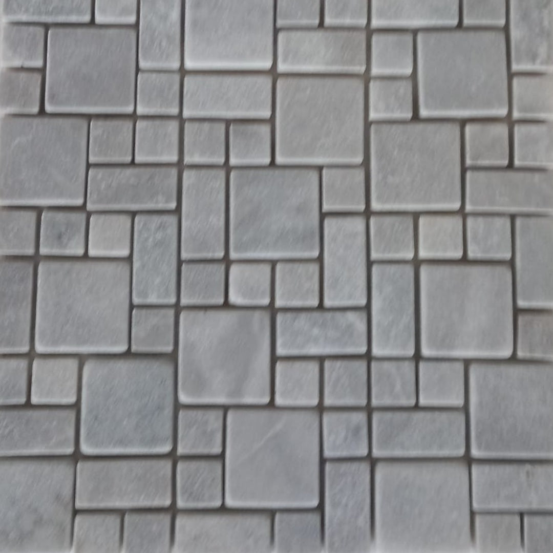 BIANCO GREY Roman Mini Tumbled Mosaic