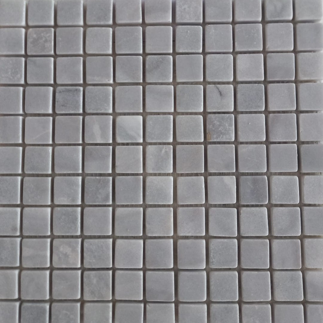 BIANCO GREY Squares Mini 1"X1" Tumbled Mosaic